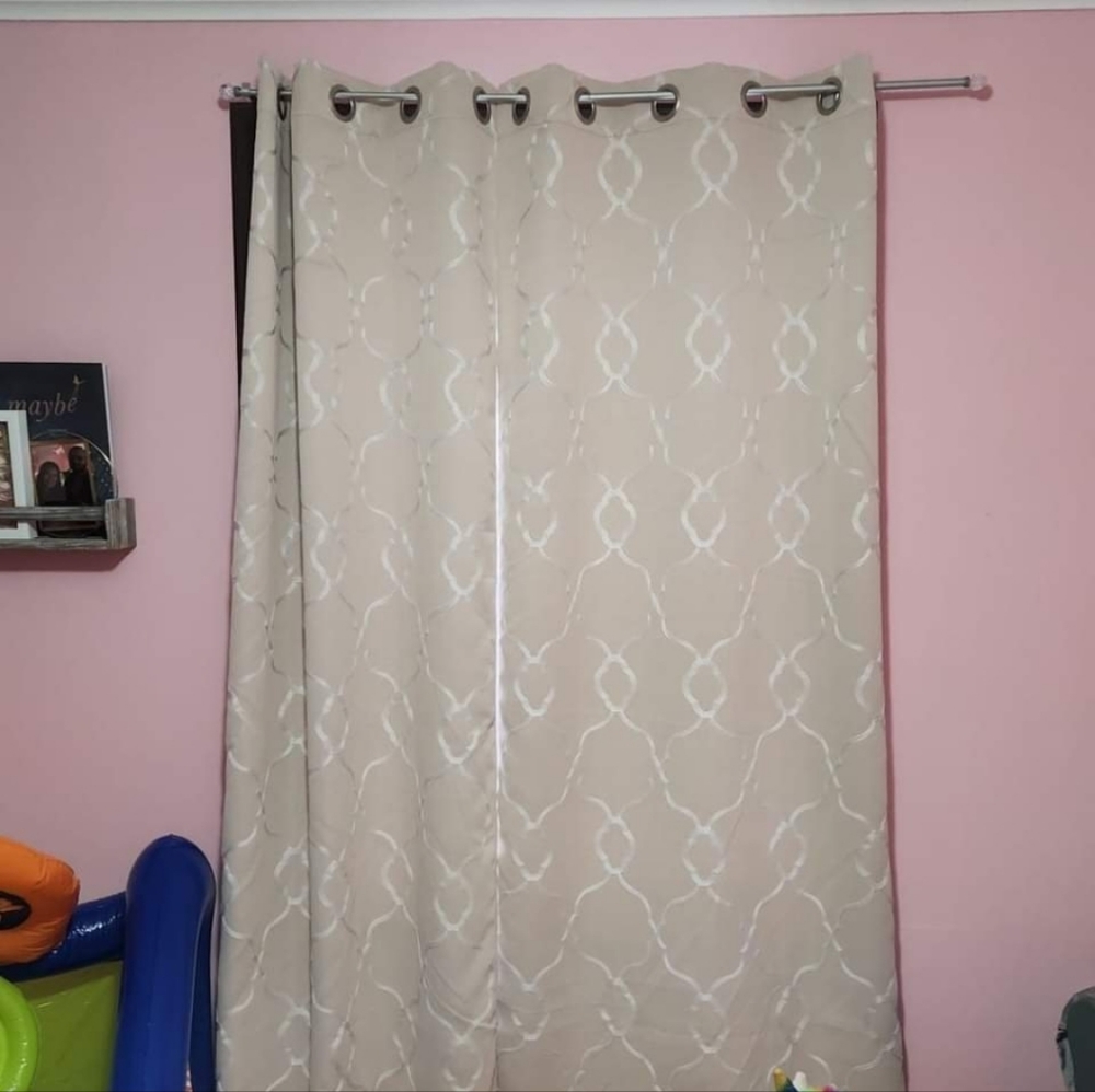 Pink blackout curtains (2) 84inch